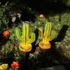 Waterproof Outdoor Cactus Lamps Solar Garden Light, Resin Pathway Desert Theme Yard Accessories LED Light with Stake for Patio Lawn Decor Powered