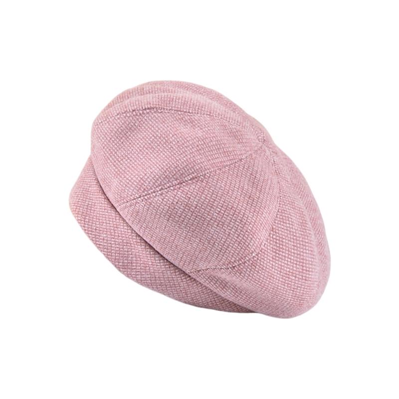 Fashion Beret Caps Plaids Bowler Hat for Women French Painter Hat Party Octagonal Caps Elegant Winter Autumn Round Hat