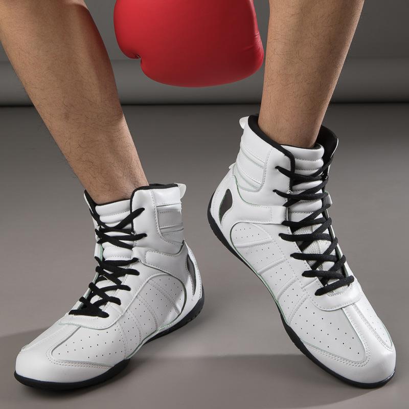 Professional wrestling boxing shoes adult men's and women's medium and high top wrestling shoes squat shoes Sanda fighting fighting training shoes