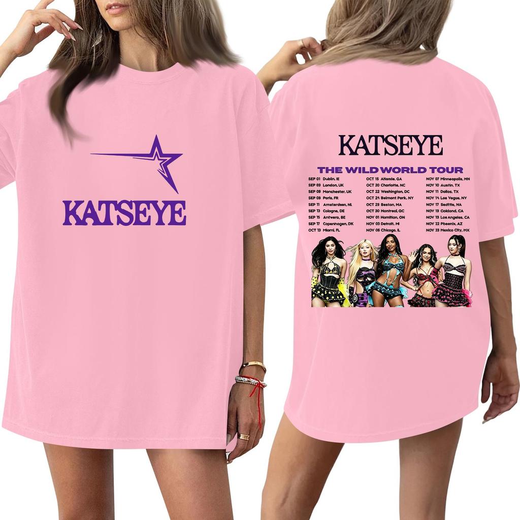 Women's Short Sleeve T-Shirt Casual Letter Print Neck Tee for Daily Wear
