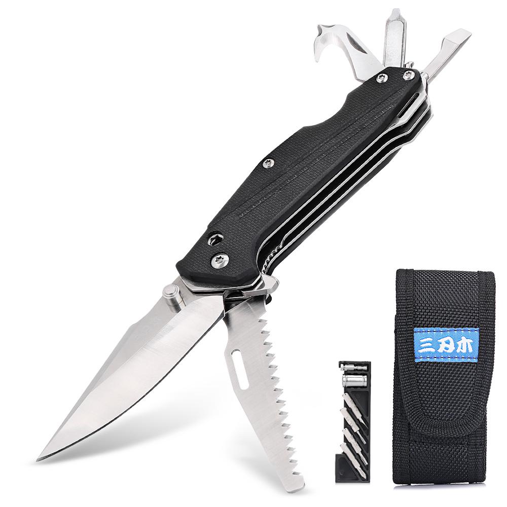 Outil Multifonction 16 En 1 Couteau De Poche - Ciseaux, Scie, Tournevis, Etc. - Neuf En Acier Inox