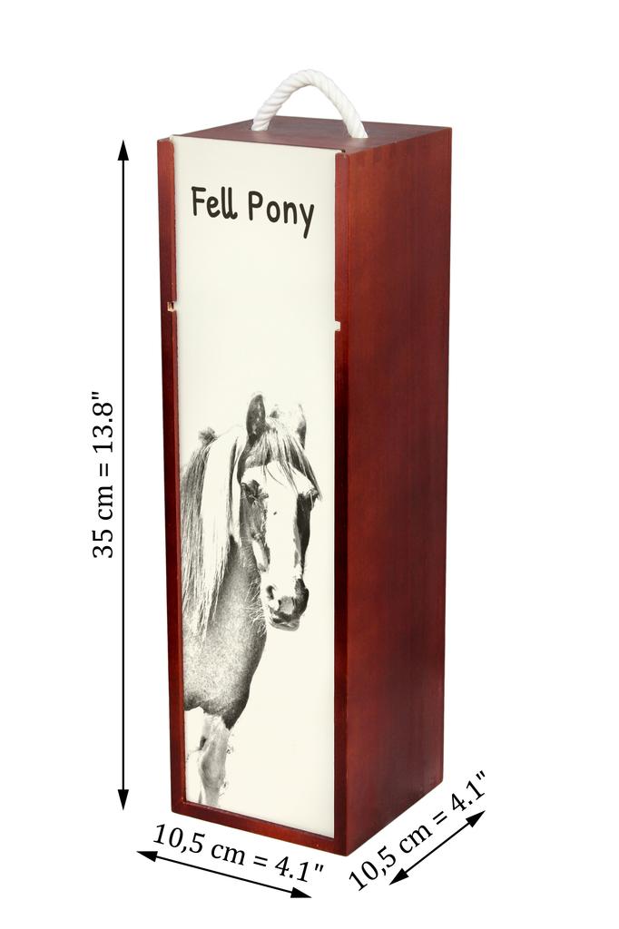 Fell Pony - Wine Box with a Horse, Alcohol Box with Graphics, Personalized Gift Box from the Art-Dog Brand