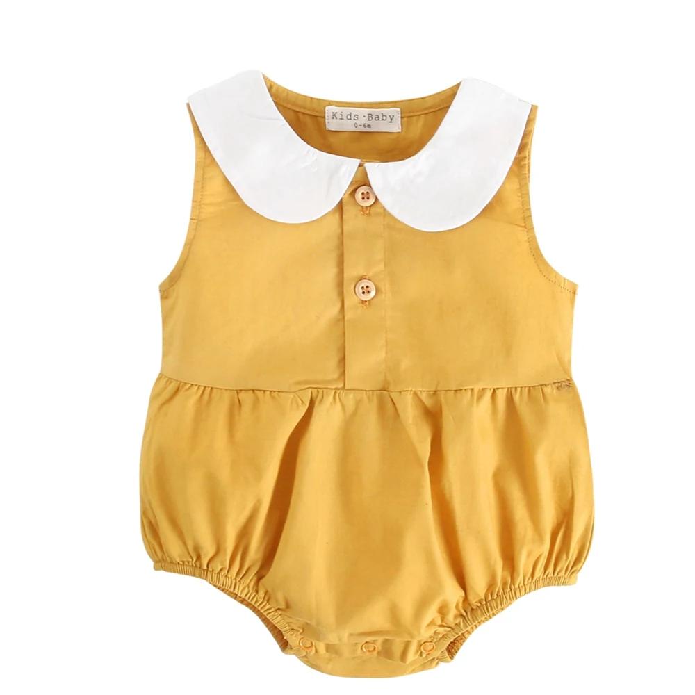 Summer Cotton Baby Bodysuit Newborn Cute Plaid Clothing for Baby Girls Sleeveless Princess Toddler Infant Bodysuits