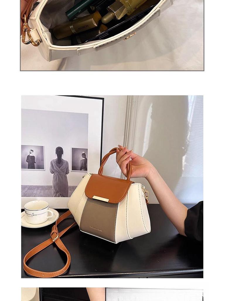 Color Block Handheld Bag for Women - Spring/Summer 2025: Versatile High-End Small Square Shoulder Bag with Niche Design.
