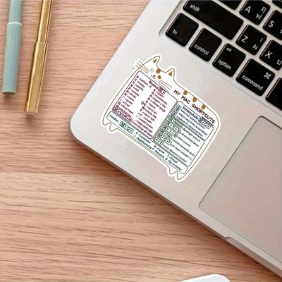 Pegatinas de Teclado con Atajos de Mac para Gatos Duraderas para Portátil, Coche, Equipaje, Monopatín y Más - Perfectas para Adolescentes, Adultos, Decoración Creativa y Regalo