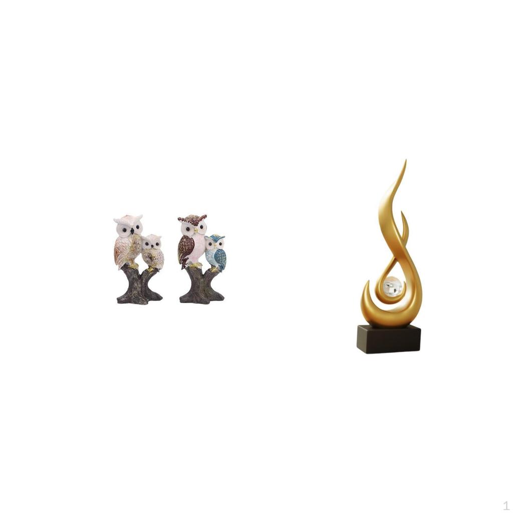 Owl Flame Sculpture Realistic Animal And Abstract Fire Figurine Modern Ornament for Office Living