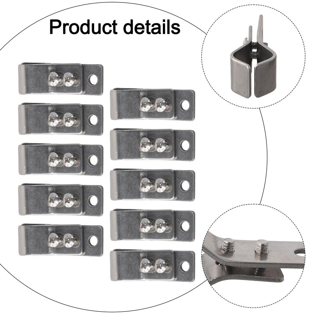 10pcs Adjustable SS304 Stainless Steel Pipe Clamps For Sunshade Net Installation Pulley Small Hanging Wheel Hinge