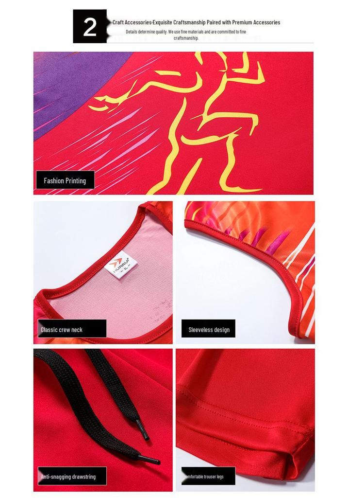 Unisex Track & Field Uniform Set: Fitness Vest & Running Gear for High School & Marathon Training