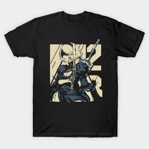 2B Nier Automata Waifu Shirt Anime Nier Automata Waifu Senpai Black T Shirt V17 S