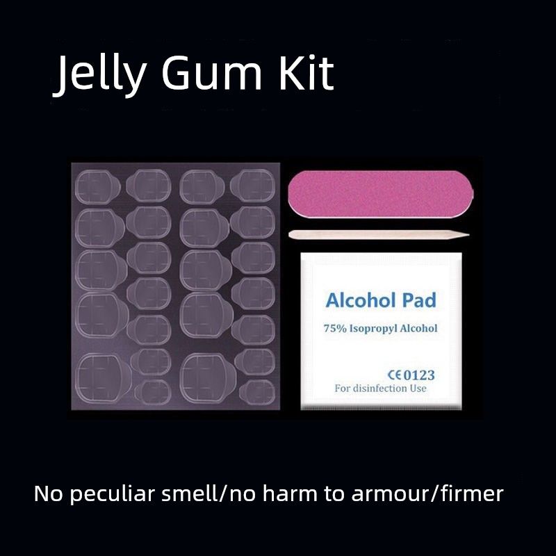 

Ultra-Thin Jelly Glue Yellow Glue 3mm Nail Stickers High Viscosity Fake Nails Double-Sided Wearable Nail Tip Patch Long-Lasting Detachable 4-piece kit 5 packs