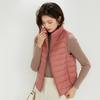 Womens Lightweight Down Vest Winter Warm Sleeveless Puffer With Stand Collar 86-90% White Duck