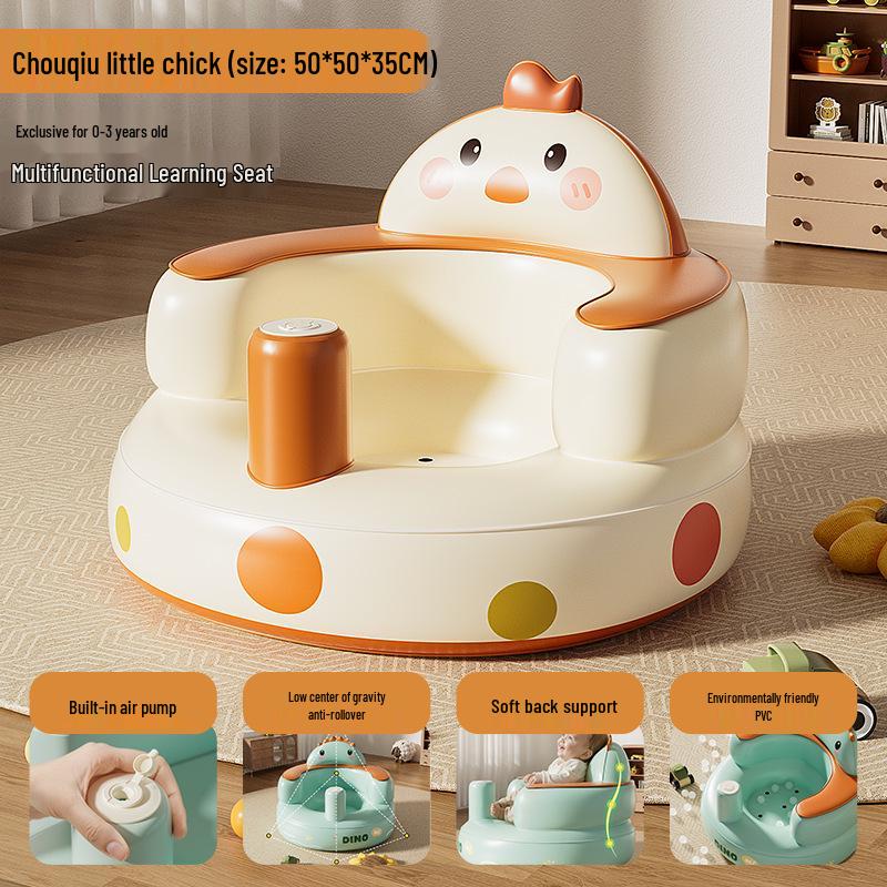 

Cartoon Baby Inflatable Sofa: Portable, Anti-Fall, PVC Learning Seat