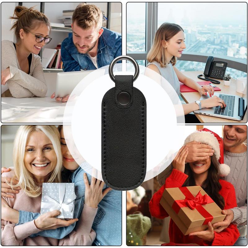 Leather U Disk Pouch Protective Cover Storage Bag for USB Flash Drive Memory Stick with Key Ring Holder Digital Accessories Case