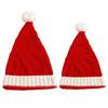 Adult Stripe Long Christmas Hat Soft Red White Green Pom Pom Knitted Hats For Women Men Elastic Warm Beanie New Year Party Gift
