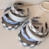 Wide-brimmed Headband with A Fresh Checkered Hairband for Girls, In An Academic Style, with A High Crown Headband.