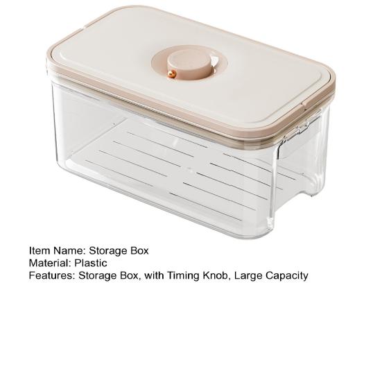 Aufbewahrungsbox Lebensmittelqualität Kunststoff und Timer-Knopf-Design Behälter Einfacher Zugriff Stapelbare Aufbewahrungsbox für Kühlschrank Mikrowelle