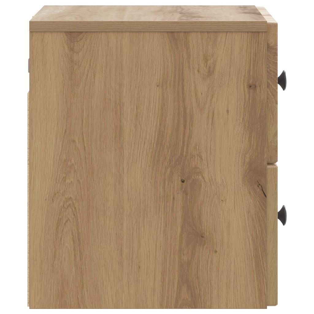 Wall Mounted Nightstand Artisan Oak Finish 33 x 34.5 x 40 cm