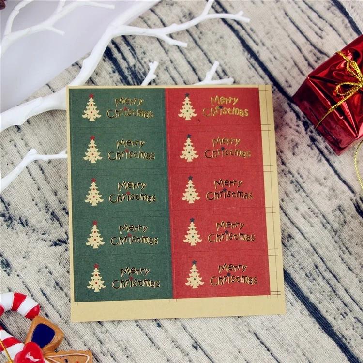 100 Pcs/lot Merry Christmas package Seal Sticker Christmas Tree Gift Label Sticker Scrapbooking For Christmas Party Decoration