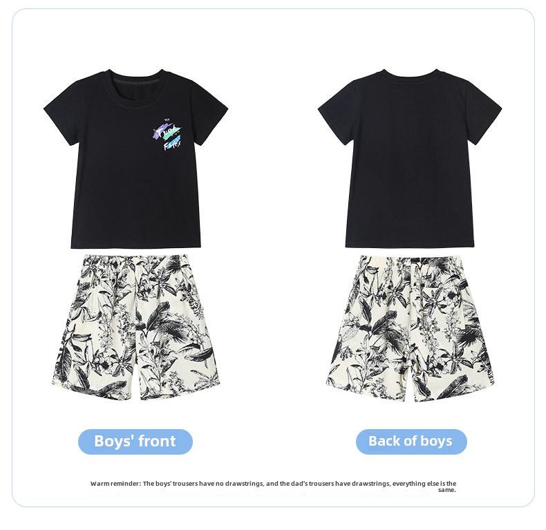 2025 New Summer Family Outfits: Parent-Child Matching Slim Suits for 3-4 People