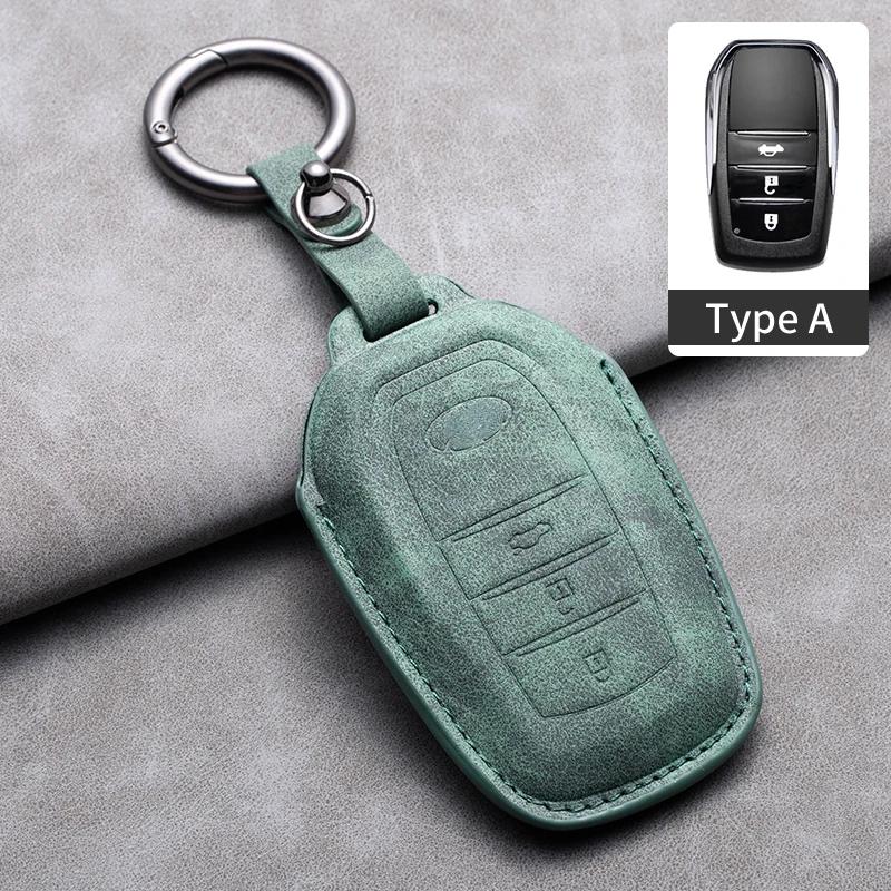 Leather Car Key Case Cover Shell for Toyota Prius Camry Corolla CHR C-HR RAV4 2017 2018 2019 2020 Land Cruiser Prado GT86