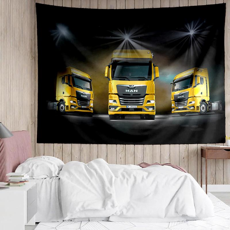 MAN LKW Wandteppich für Schlafzimmer Ästhetische Klassenzimmer Wandteppiche Wandbehang für Wohnzimmer Studentenwohnheim Büro, Ideales Kreatives Geschenk