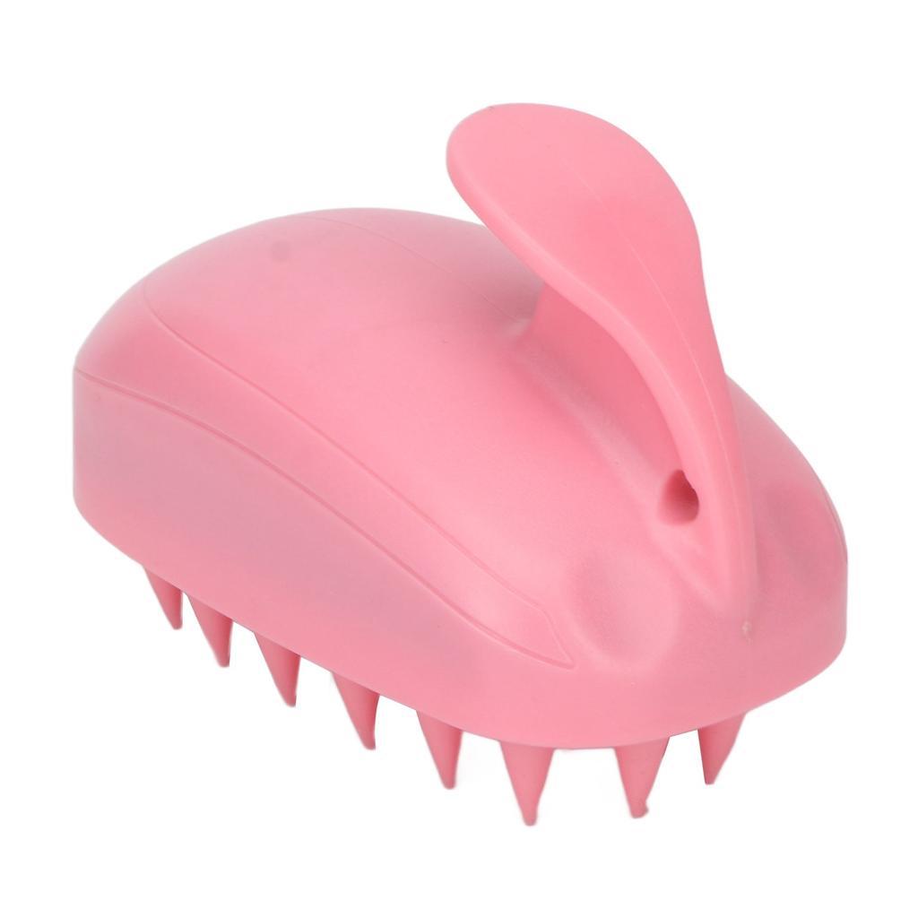 Hair Scalp Shampoo Brush Soft Silicone Bristles Rabbit Shape Scalp Massager Shampoo Brush for All Hair Types Pink