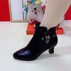 Fashion Women Boots Spring Autumn Single Shoes for Women Comfortable High Heels Boots Female Zip Waterproof High Heels Women Shoes