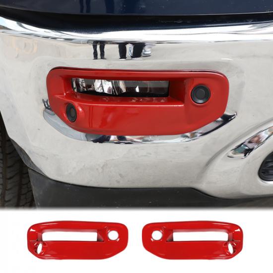 2*Red Front Fog Light Cover Lamp Trim Frame Bezel Decor For Dodge RAM 1500 2018+