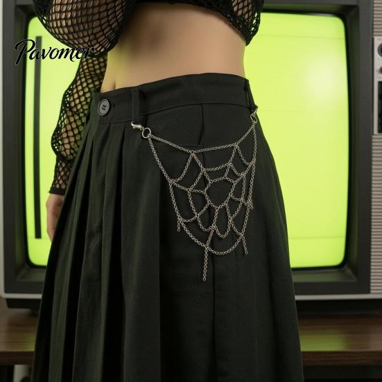 Durable Alloy Chain Gothic Spider Web Trouser Chain, Punk Jeans Pants Hip Hop Body Decorative Jewelry Clothing Accessory for Men Women Lightweight
