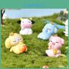 Miniaturas Adoráveis de Animais em Resina Elefante Azul Porco Rosa Coelho Amarelo Vaca Branca Perfeito Para Terrários Diy
