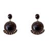 Exquisite Retro Black Crystal Palace Style Earrings - High-End, Fashionable Design