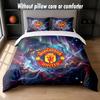 Manchester United Diseño Juego de Cama Ropa de Cama 1 Funda Nórdica + 2 Fundas de Almohada Suave Transpirable Ropa de Cama para el Hogar