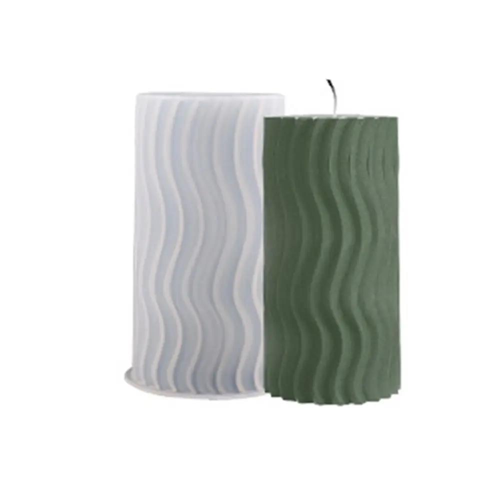3D Cylinder Candle Mold DIY Silicone Candle Mold Cake Resin Molds 3D Art Wax Candle Making Mould Silicone Handmade Soap Molds