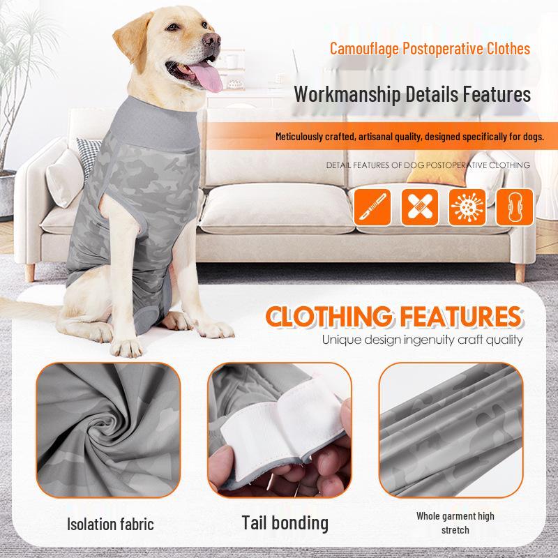 Breathable Summer Pet Sterilization Suit - High Elastic, No Restraint with Pad Space