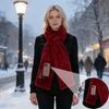 Scarf with Invisible Zipper Solid Color Soft Comfortable Warm Unisex Winter Scarf Wallets Phones Pocket Faux Fur Pull-Through Scarf