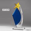 Customized Pentagram Crystal Trophy, Excellent Staff Annual Meeting Awards, Home Decoration, Blue Transparent Crystal Medal, 1Pc