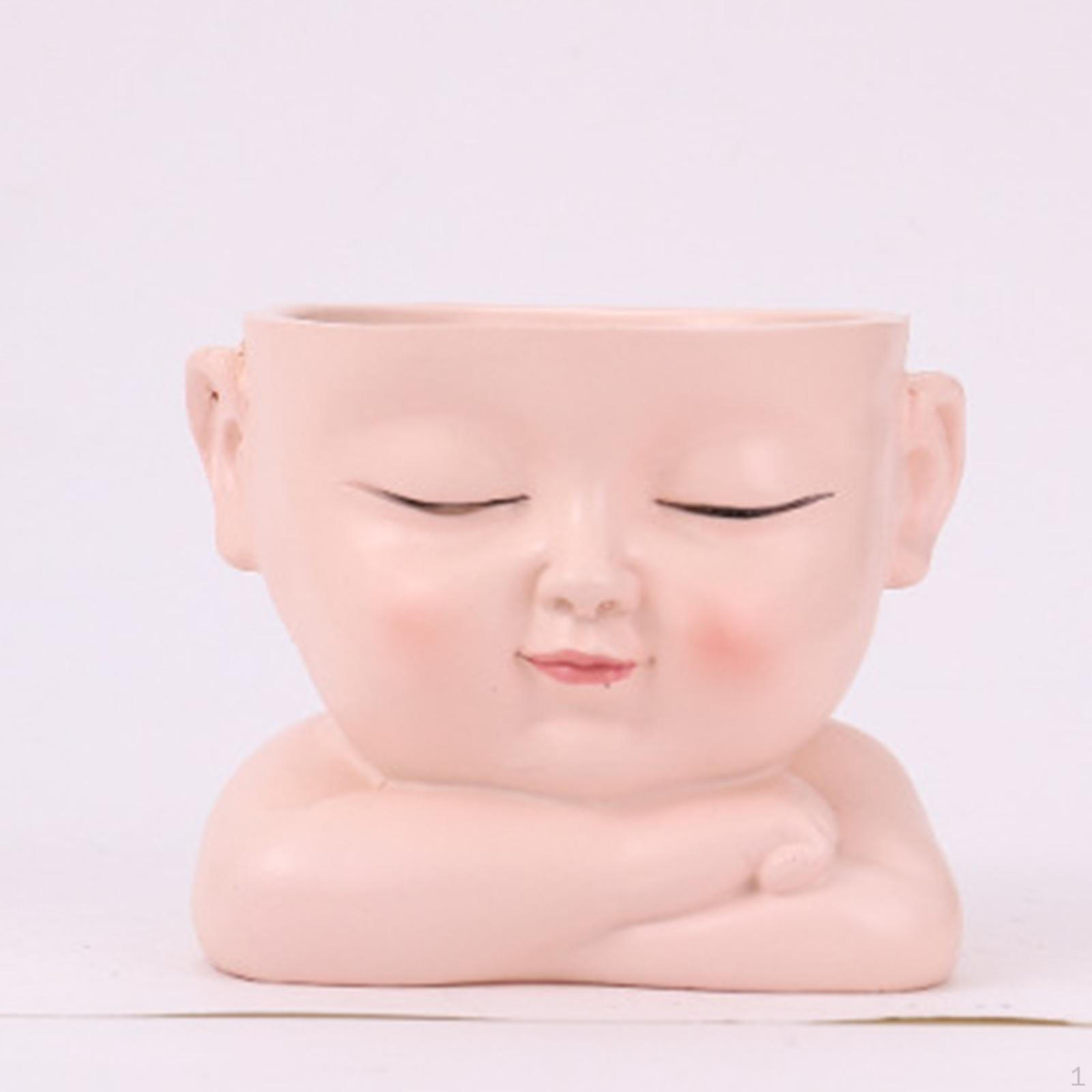 

Face Flower Pot Planter Flowerpot Practical Plant Container Resin for Indoor