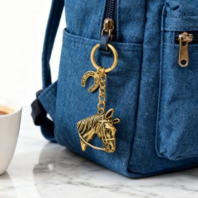 Horse Head Keychain Smooth Touch Key Holder Backpacks Wallets Key Chain Decorative Pendant Key Accessory