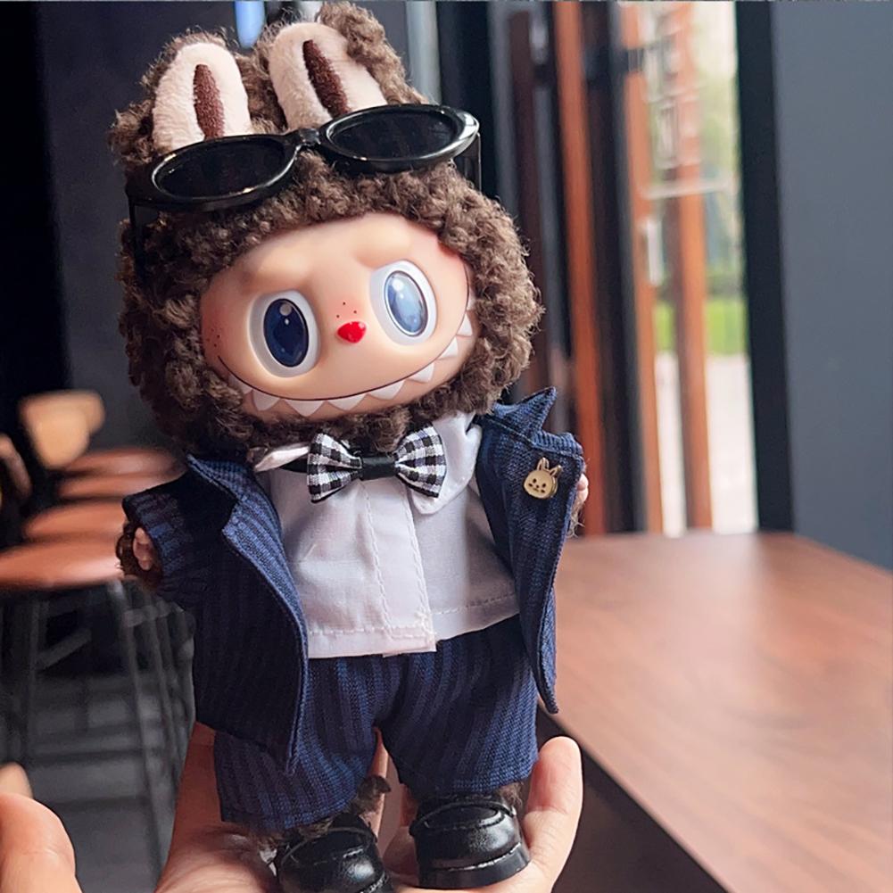 For 17cm Labubu Doll Clothes Fashion Clothes Suits Doll Clothes Color Match Sun Glasses Dolls Accessories Cute Decoration Little Clothes