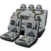 Winter Camping Scene Designed Car Seat Cover Set For Most Cars, High-quality Comfortable Car Seat Protector Covers Full Set, Uni