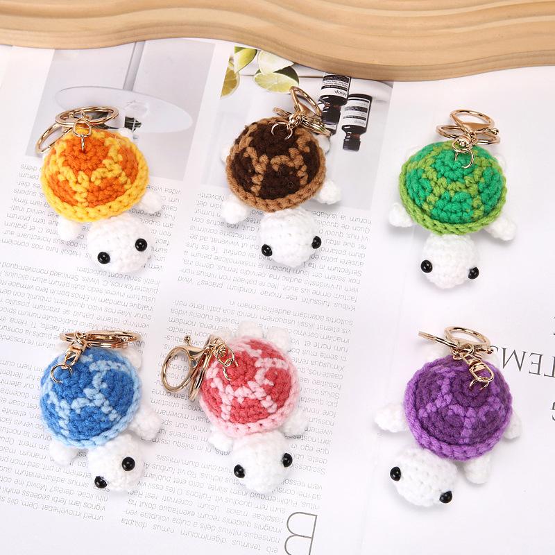 1pz Portachiavi Tartaruga Adorabile, Tartaruga Peluche Miniatura Uncinetto Fatto a Mano Ornamento da Appendere