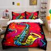 Colorful Saxophone with Splashes. Bedding Sets Duvet Cover Sets Duvet Covers Pillowcases(1 * Duvet Cover 2 * Pillowcases Without Duvet Insert)