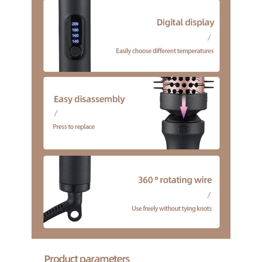 5-in-1 Interchangeable Curling Iron Set -Create Deep Waves, Banana Curls, Afro Curls with Detangling Paddle Brush, Multifunctional Hair Styling Tool