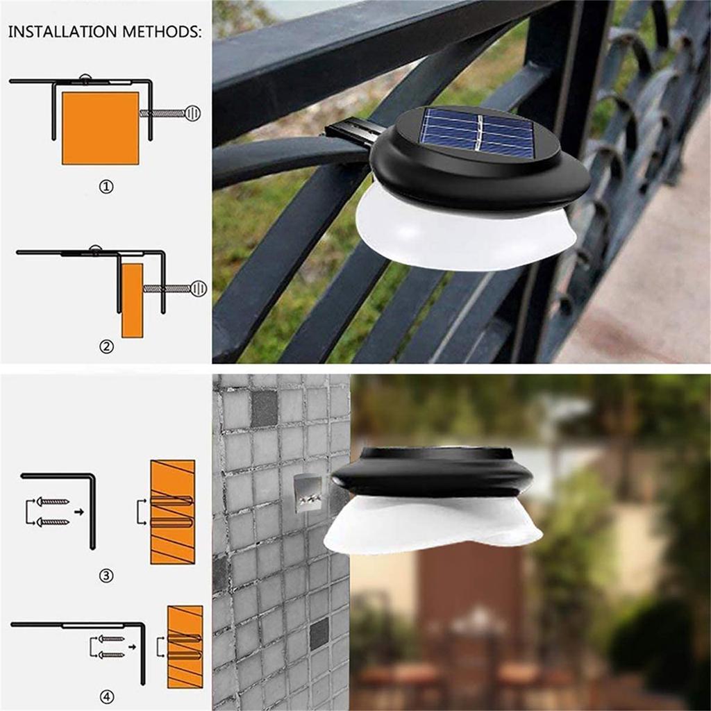 9 Led Solar Led Wall Lamp 110 Lumens Super Bright Ip55 Waterproof Outdoor Fence Light For Eaves Garden Pathway
