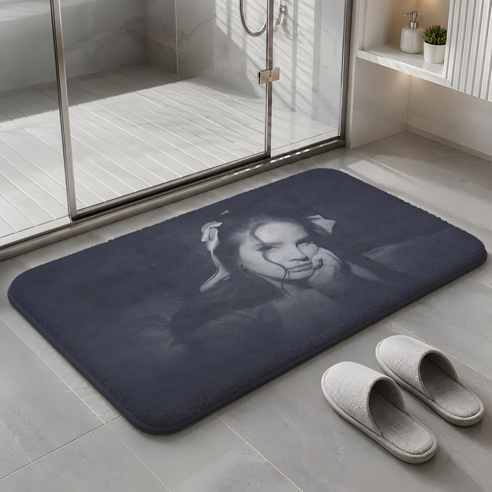 Singer L-Lana D-Del Rey Floor Mat Soft Flannel Non-Slip Rug Washable Floor Mat for Living Room Bedroom Home Decor