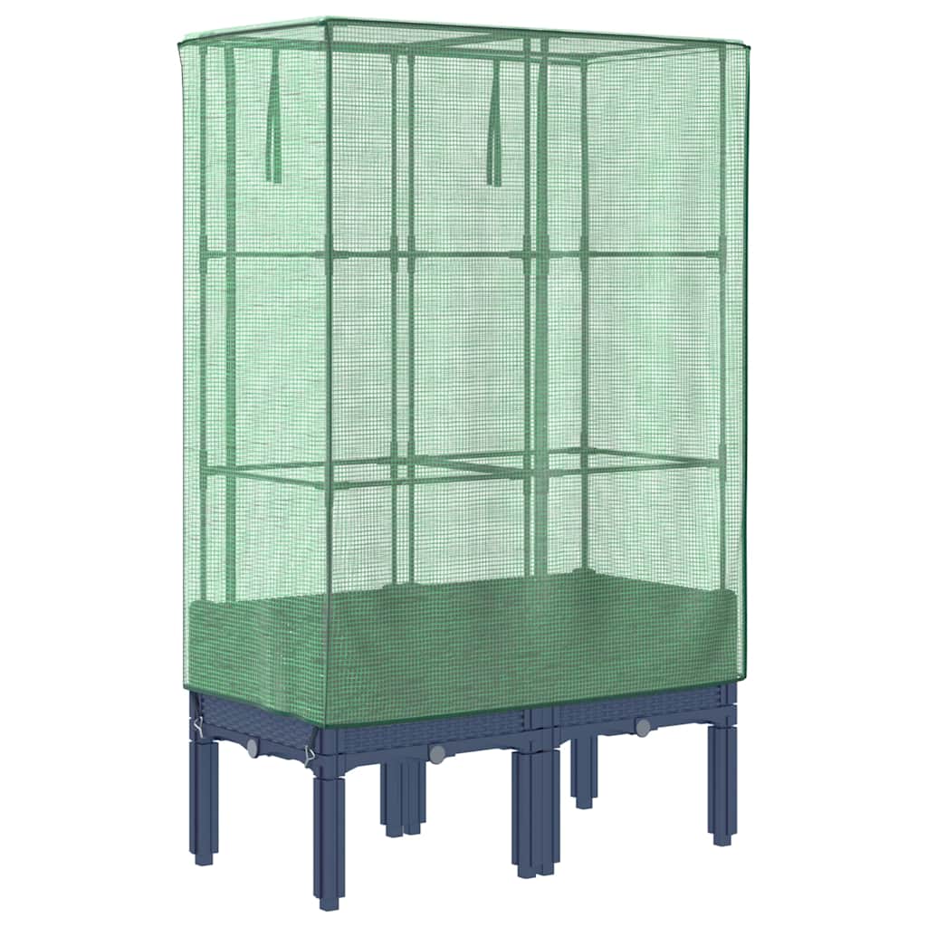 Vidaxl Raised Planter with Greenhouse, Rattan Look, 80X40X140 Cm