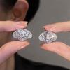Novel Design Hearts Stud Earrings for Women Chic Love Earrings with Dazzling Crystal Cubic Zirconia New Statement Jewelry