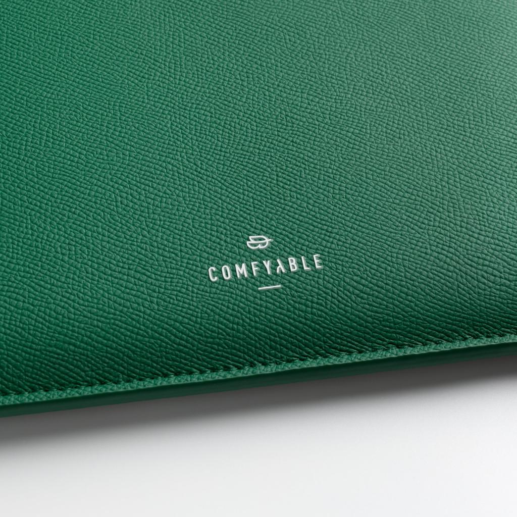 Comfyable Laptop Sleeve 14 Inch Precisely Compatible with MacBook Pro M4 M3 M2 M1 Pro/Max 2024, Genuine Leather Cover Case, Leafy Green