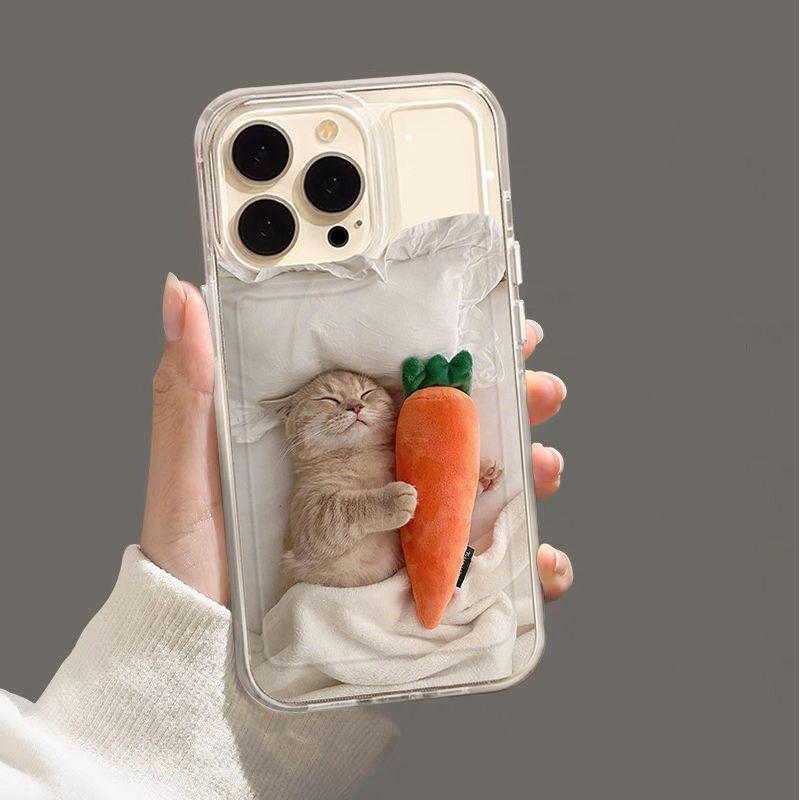 Applicable to Apple 11 mobile phone case 11 new 11promax transparent 11 creative couple simple style cute cat