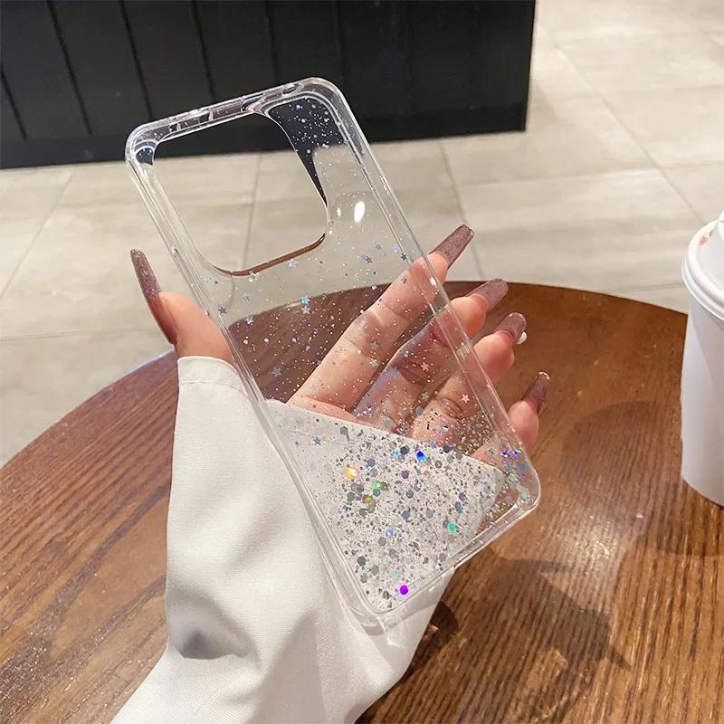 For Samsung Galaxy S20 S20Plus Plus S20FE FE S20Ultra Ultra S11 S11E S10 Lite S10E S9 Glitter Star Sequin Clear Thin Soft Case